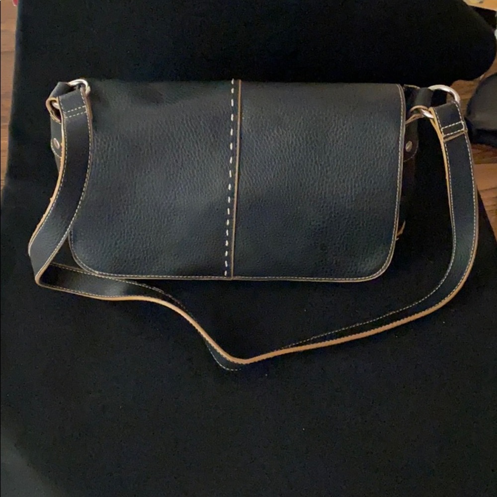 Black and Tan with White Stitching Bag